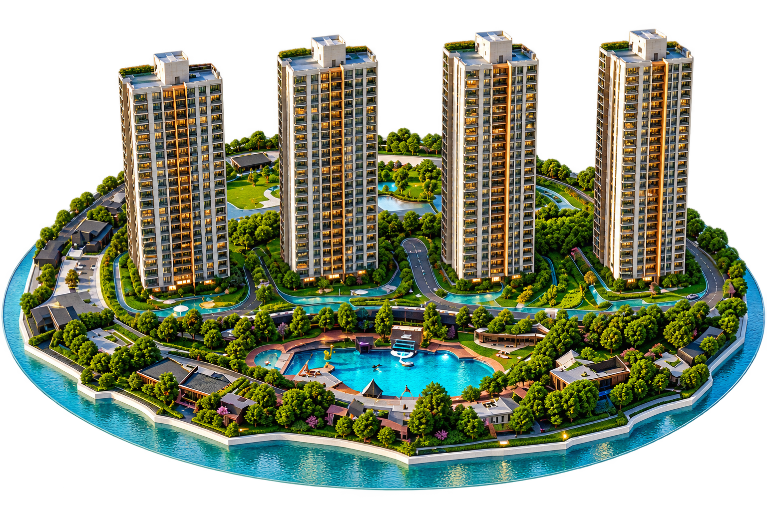 Aerial architectural view of the Godrej Verano residential development